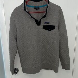Patagonia Gray Quilted Crewneck Sweater